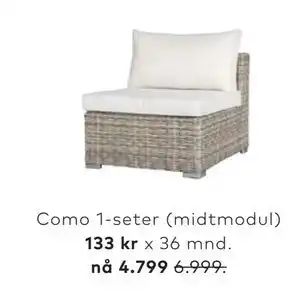 Skeidar Como 1-seter (midtmodul) tilbud