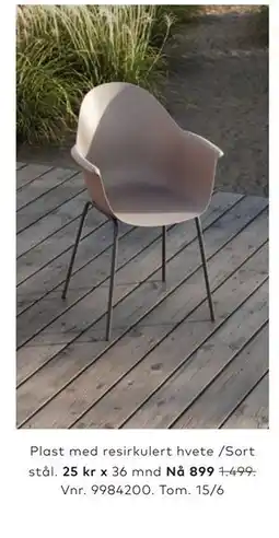 Skeidar Plast med resirkulert hvete /Sort stål tilbud
