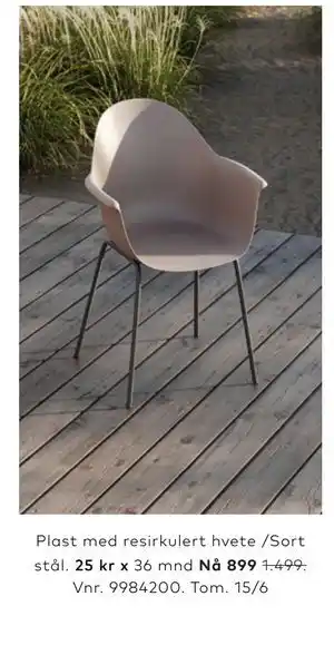 Skeidar Plast med resirkulert hvete /Sort stål tilbud