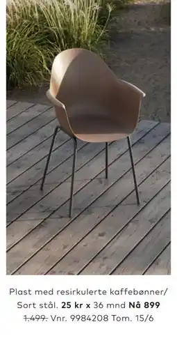 Skeidar Plast med resirkulerte kaffebønner/ Sort stål tilbud