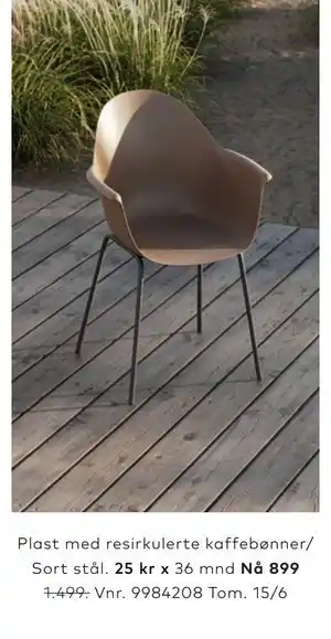 Skeidar Plast med resirkulerte kaffebønner/ Sort stål tilbud