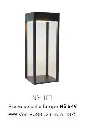 Skeidar Frøya solcelle lampe tilbud