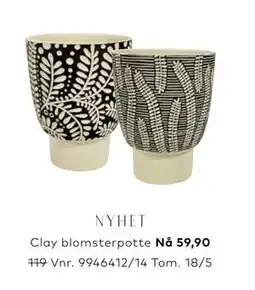 Skeidar Clay blomsterpotte tilbud