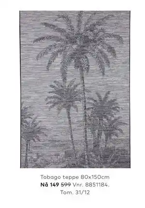 Skeidar Tobago teppe 80x150cm tilbud