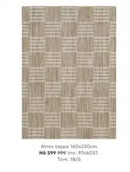Skeidar Alnes teppe 160x230cm tilbud