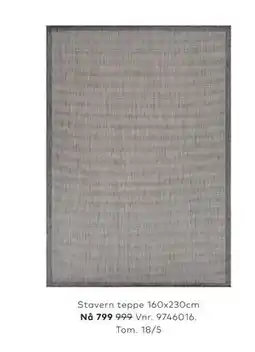 Skeidar Stavern teppe 160x230cm tilbud