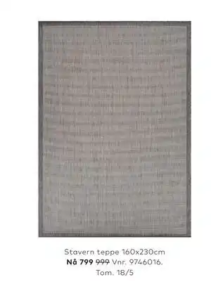 Skeidar Stavern teppe 160x230cm tilbud