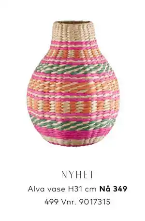 Skeidar Alva vase H31 cm tilbud