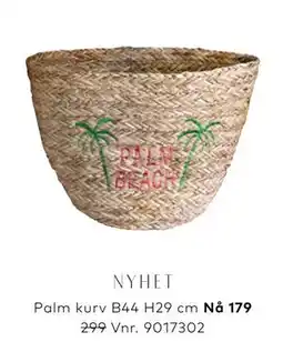Skeidar Palm kurv B44 H29 cm tilbud