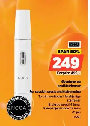 POWER Øyenbryn og ansiktstrimmer tilbud