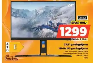 POWER 23,8 gamingskjerm tilbud