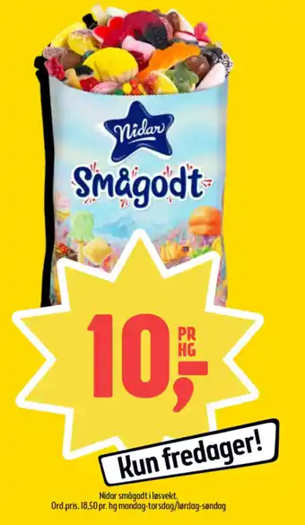 Coop Prix Nidar smågodt i løsvekt. tilbud