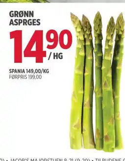 Jacobs GRØNN ASPRGES tilbud