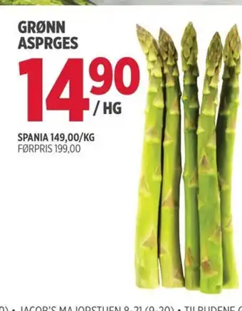 Jacobs GRØNN ASPRGES tilbud