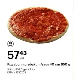 Storcash Pizzabunn prebakt m/saus 40 cm tilbud