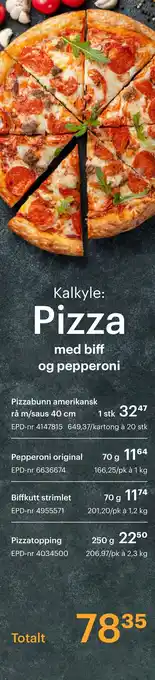 Storcash Kalkyle pizza med biff og pepperoni tilbud