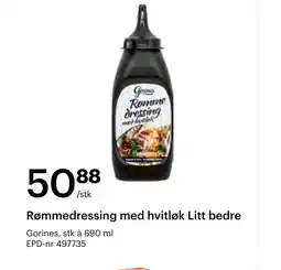 Storcash GORINES Rømmedressing med hvitløk litt bedre tilbud