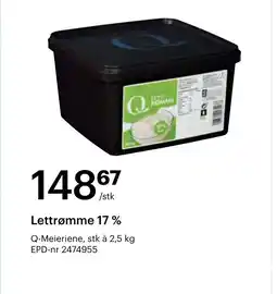 Storcash Q-MEIERIENE Lettrømme 17% tilbud