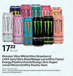 Storcash MONSTER Utra white/ultra strawberry/ lh44 zero/ultra rosa/mango loco/ultra fiesta/ energy/pipeline punch/energy zero sugar tilbud