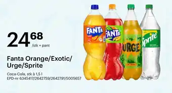 Storcash Fanta orange/exotic/ urge/sprite tilbud