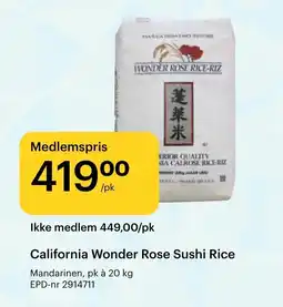 Storcash MANDARINEN California wonder rose sushi rice tilbud