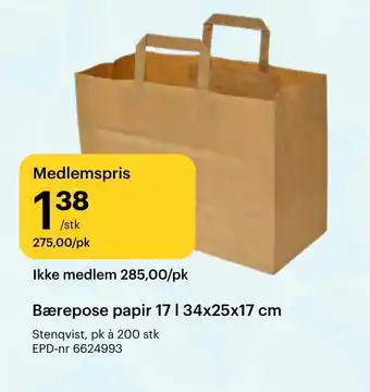 Storcash Bærepose papir tilbud