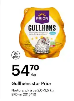 Storcash PRIOR Gullhøns stor tilbud