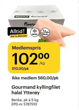 Storcash BERIKA Gourmand kyllingfilet halal ytterøy tilbud