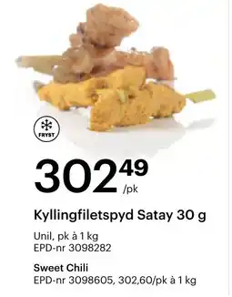 Storcash UNIL Kyllingfiletspyd satay tilbud