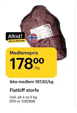 Storcash UNIL Flatbiff storfe tilbud