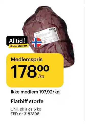 Storcash UNIL Flatbiff storfe tilbud