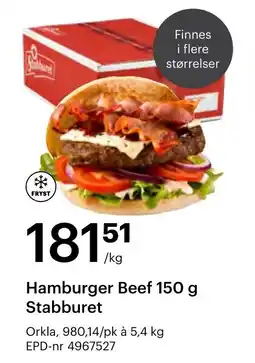 Storcash Hamburger beef stabburet tilbud