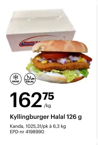 Storcash Kyllingburger halal tilbud