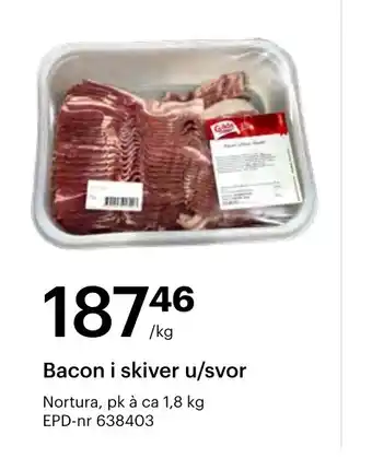 Storcash Bacon i skiver u/svor tilbud