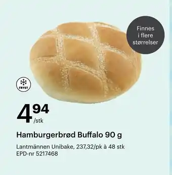 Storcash Hamburgerbrød buffalo tilbud
