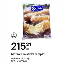 Storcash Mozzarella sticks simplot tilbud
