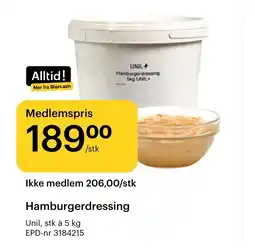 Storcash UNIL Hamburgerdressing tilbud