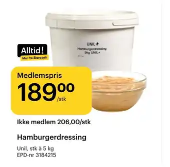 Storcash UNIL Hamburgerdressing tilbud