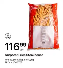 Storcash FINDUS Søtpotet fries steakhouse tilbud