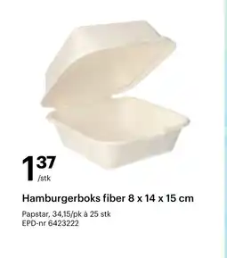 Storcash Hamburgerboks fiber 8 x 14 x 15 cm tilbud