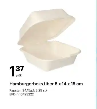 Storcash Hamburgerboks fiber 8 x 14 x 15 cm tilbud