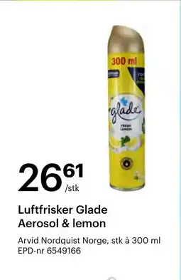 Storcash Luftfrisker glade aerosol & lemon tilbud