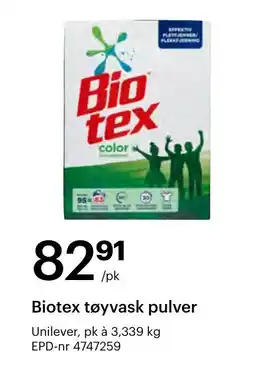 Storcash BIOTEX Tøyvask pulver tilbud