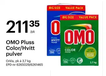 Storcash OMO Pluss color/hvitt pulver tilbud