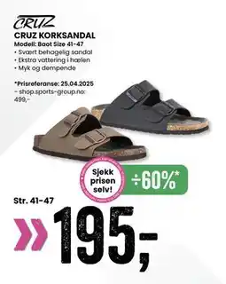 Sport Outlet CRUZ KORKSANDAL tilbud