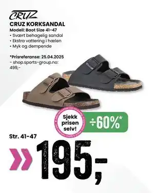 Sport Outlet CRUZ KORKSANDAL tilbud