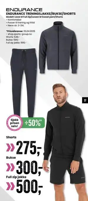Sport Outlet ENDURANCE TRENINGSJAKKE/BUKSE/SHORTS tilbud