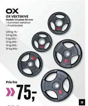 Sport Outlet OX VEKTSKIVE tilbud
