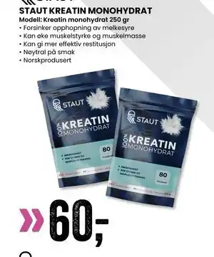 Sport Outlet STAUT KREATIN MONOHYDRAT tilbud