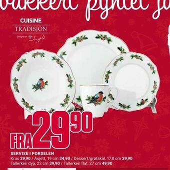 Europris Servise i porselen tilbud